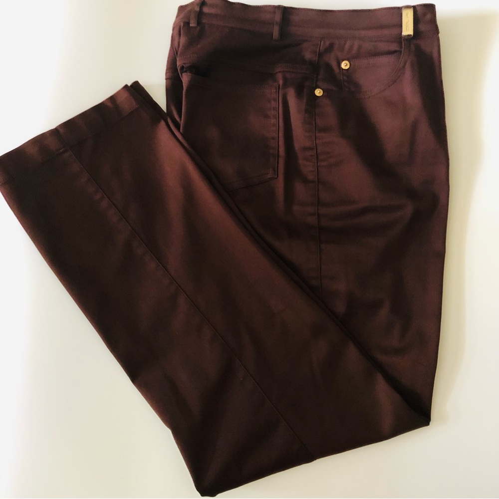 St John Sport Jeans size 6 Brown Fabric has Sheen! - Picture 1 of 4